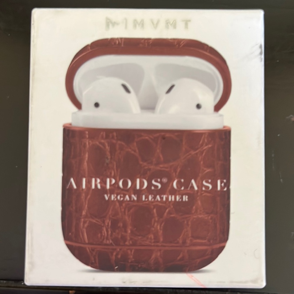 NWT MVMT Brown vegan leather AirPods case. Case only.